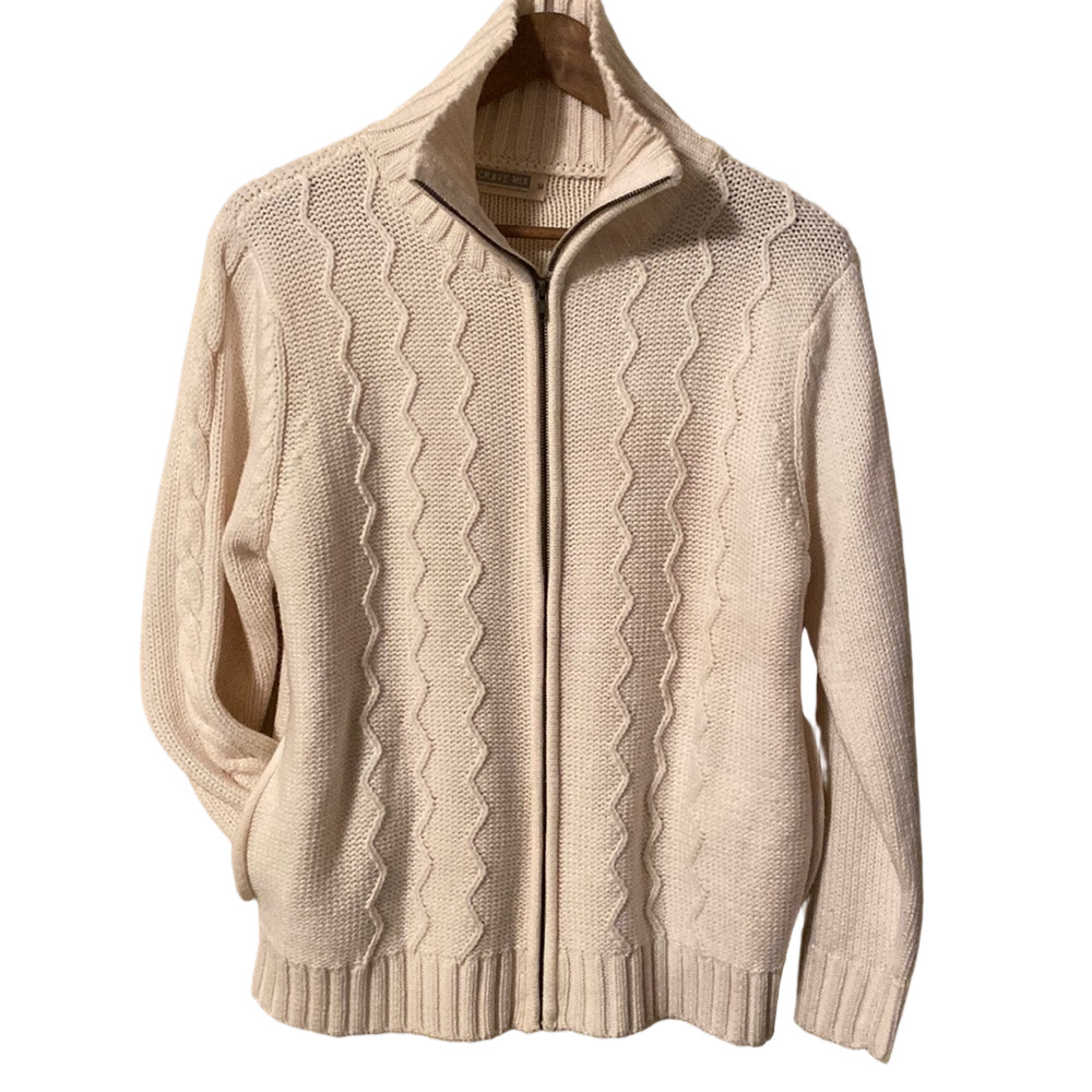 Cardigan Zip up cream cardigan. Medium